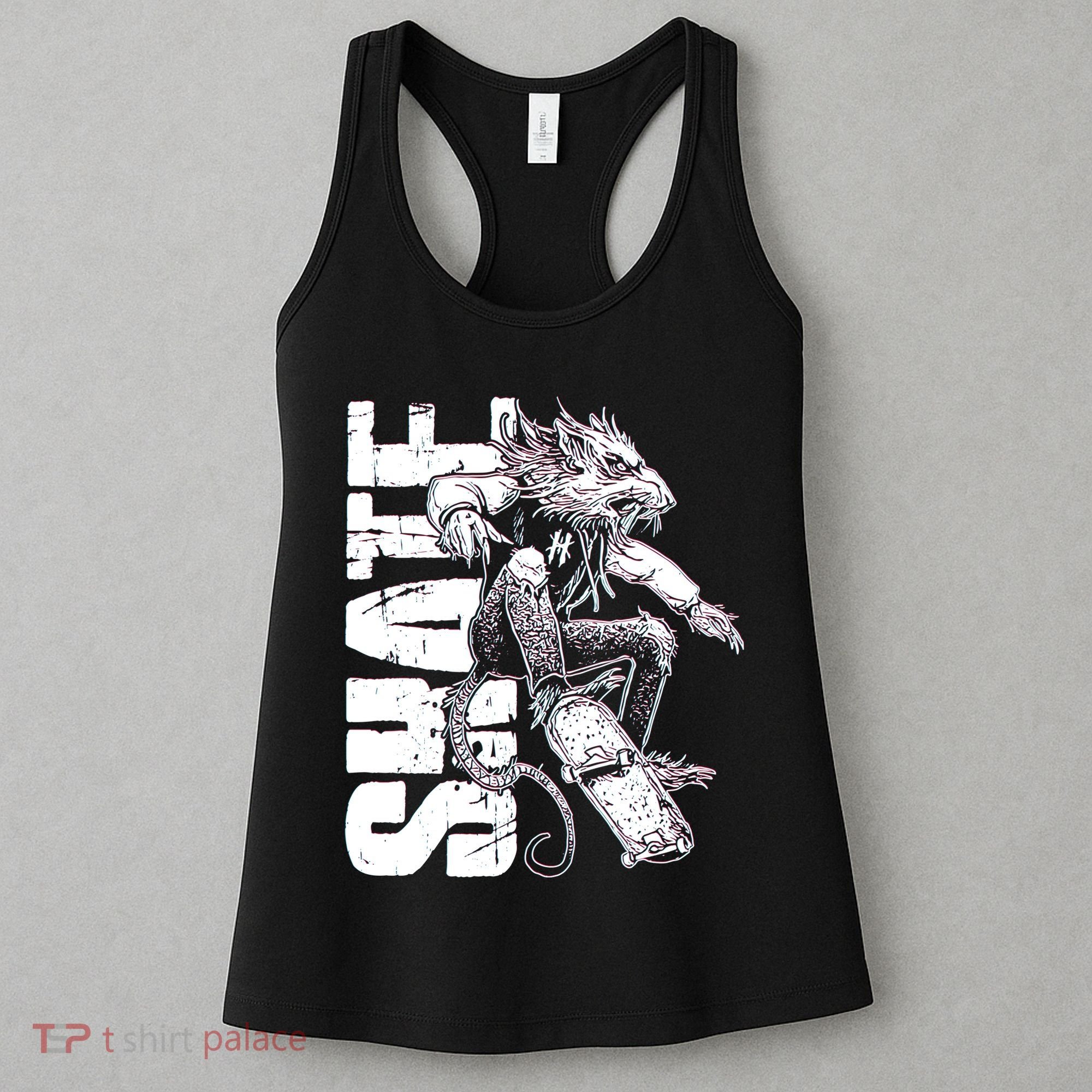 Cool Grunge Distressed Skateboarding Rat Mouse Women's Tank Top