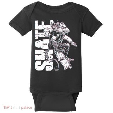 Cool Grunge Distressed Skateboarding Rat Mouse Baby Bodysuit