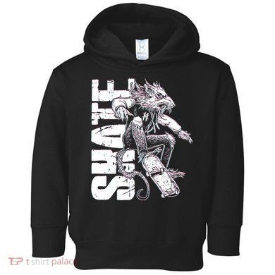 Cool Grunge Distressed Skateboarding Rat Mouse Toddler Hoodie