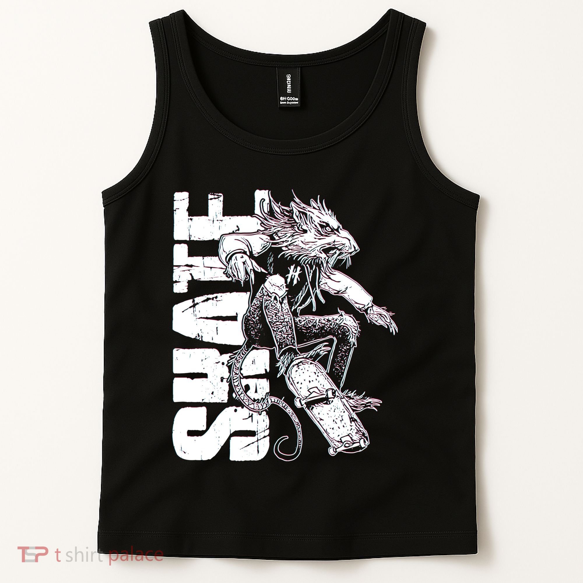 Cool Grunge Distressed Skateboarding Rat Mouse Tank Top