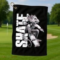 Cool Grunge Distressed Skateboarding Rat Mouse Golf Towel thumb 1