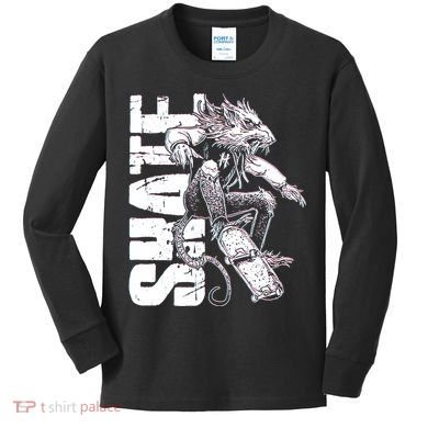 Cool Grunge Distressed Skateboarding Rat Mouse Kids Long Sleeve Shirt