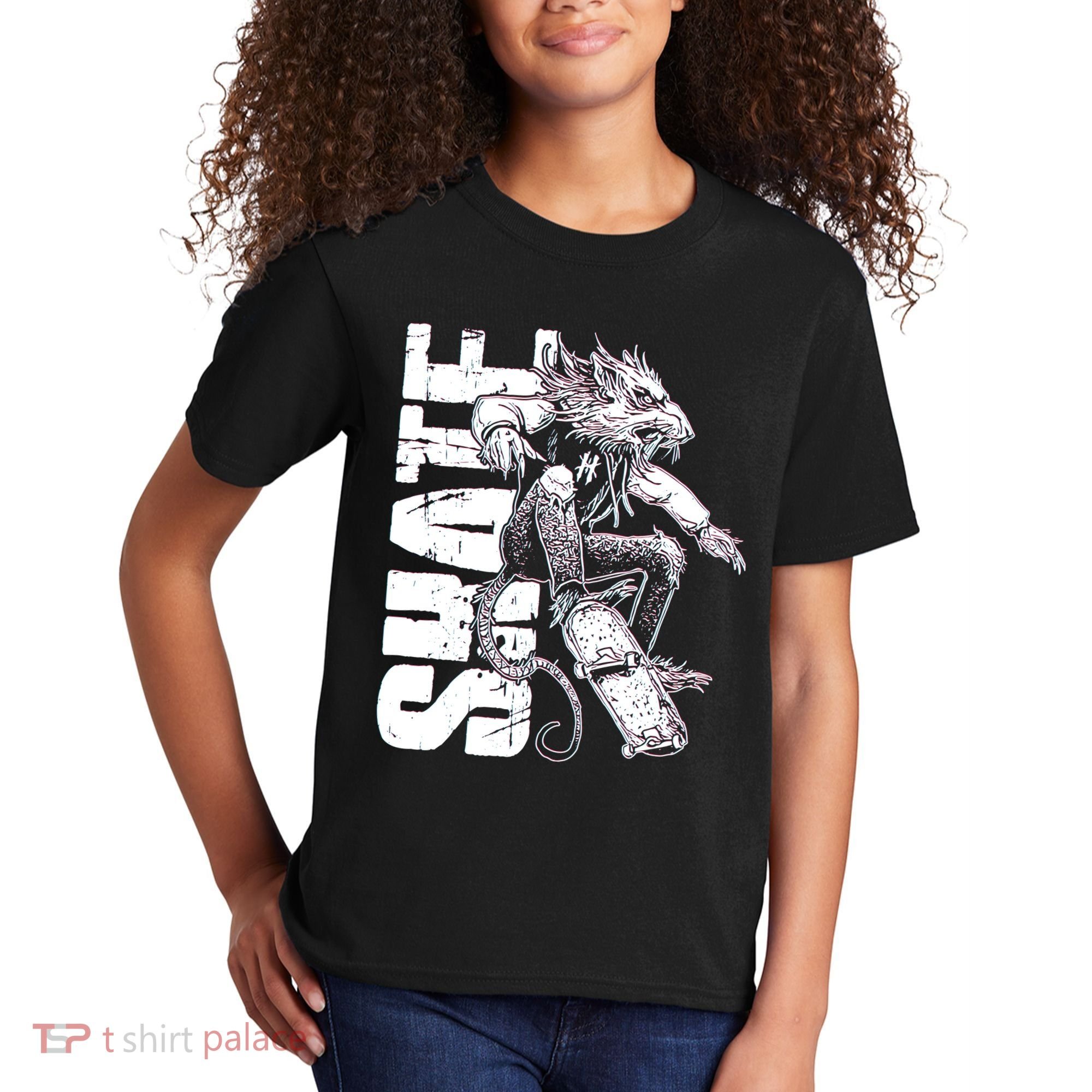 Cool Grunge Distressed Skateboarding Rat Mouse Kids T-Shirt