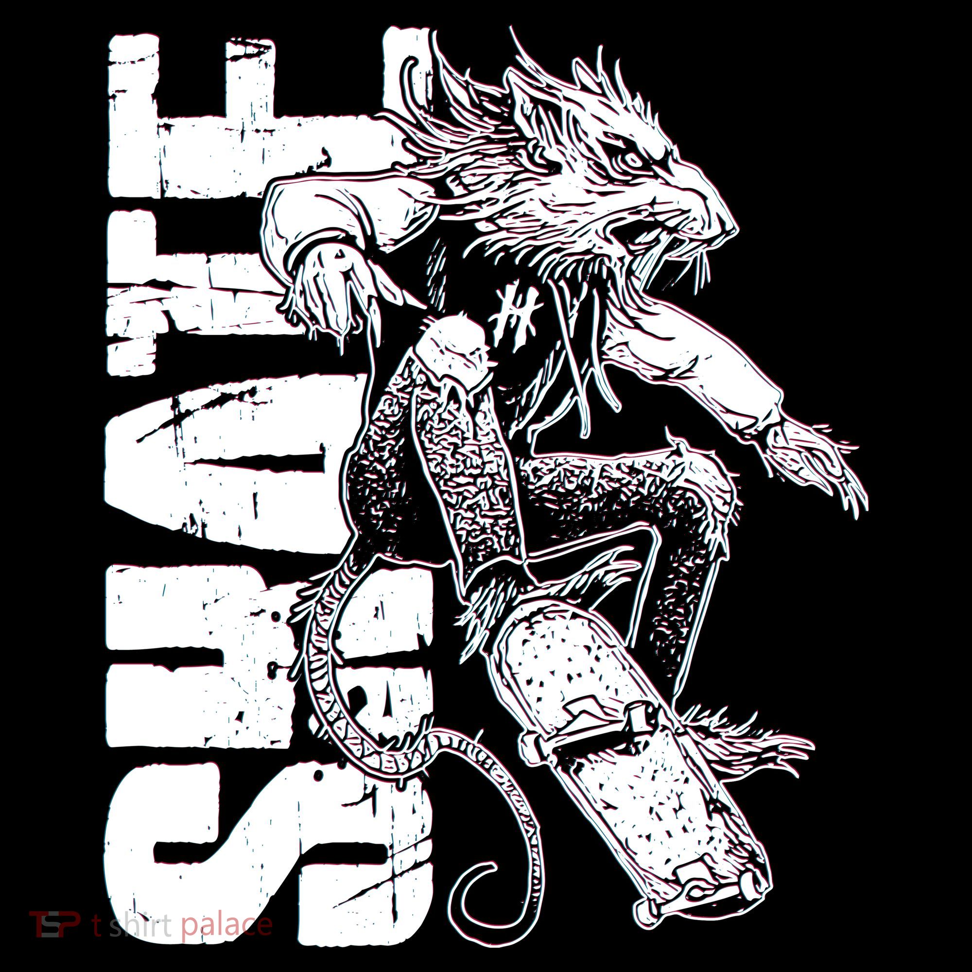 Cool Grunge Distressed Skateboarding Rat Mouse Kids T-Shirt
