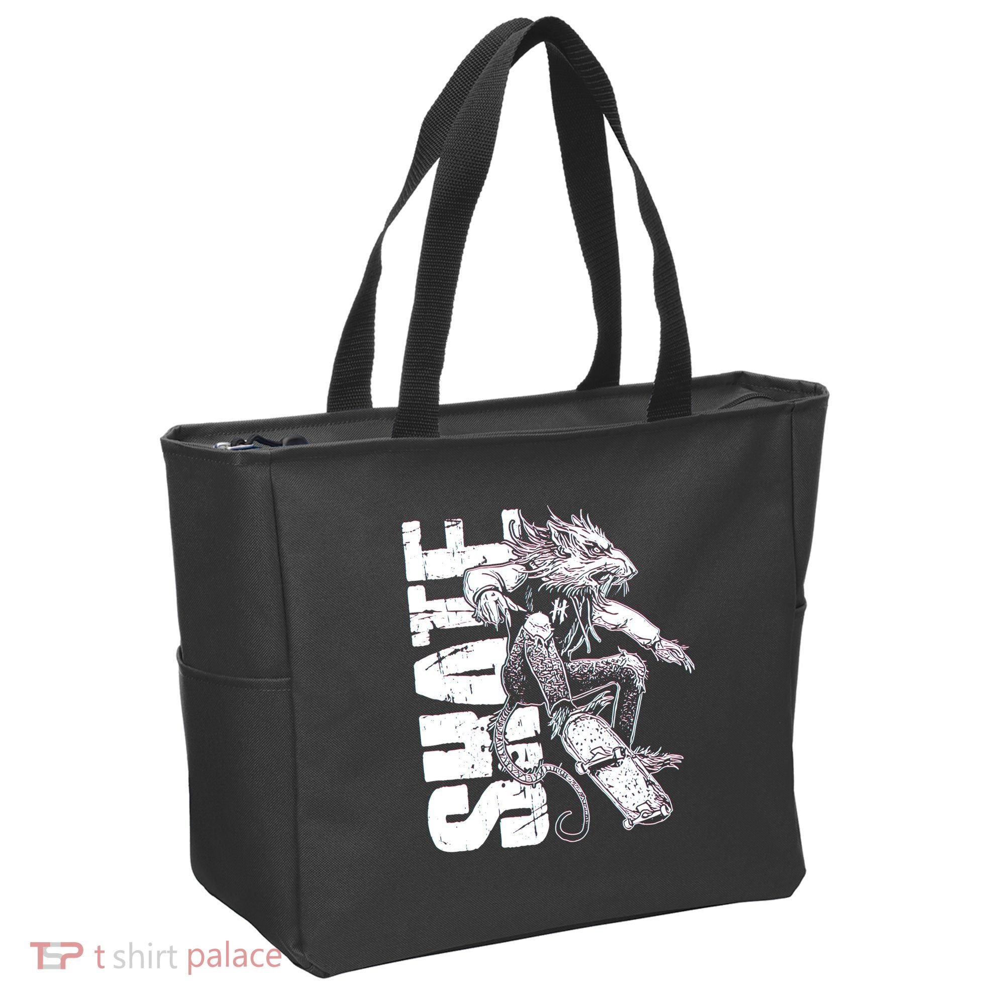 Cool Grunge Distressed Skateboarding Rat Mouse Tote Bag