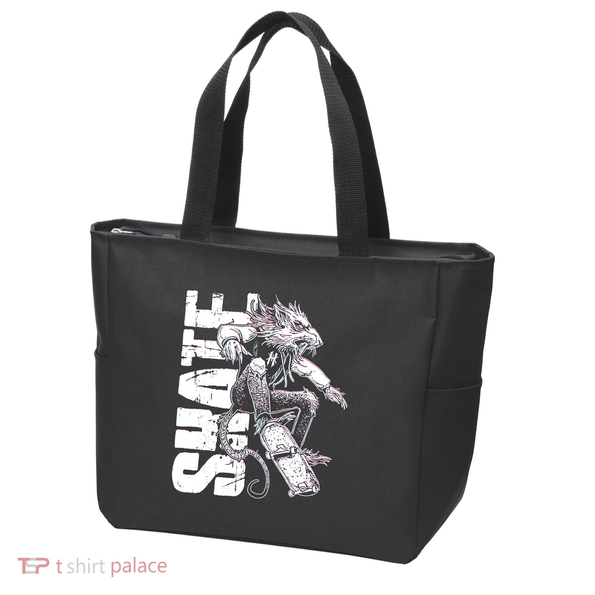 Cool Grunge Distressed Skateboarding Rat Mouse Tote Bag