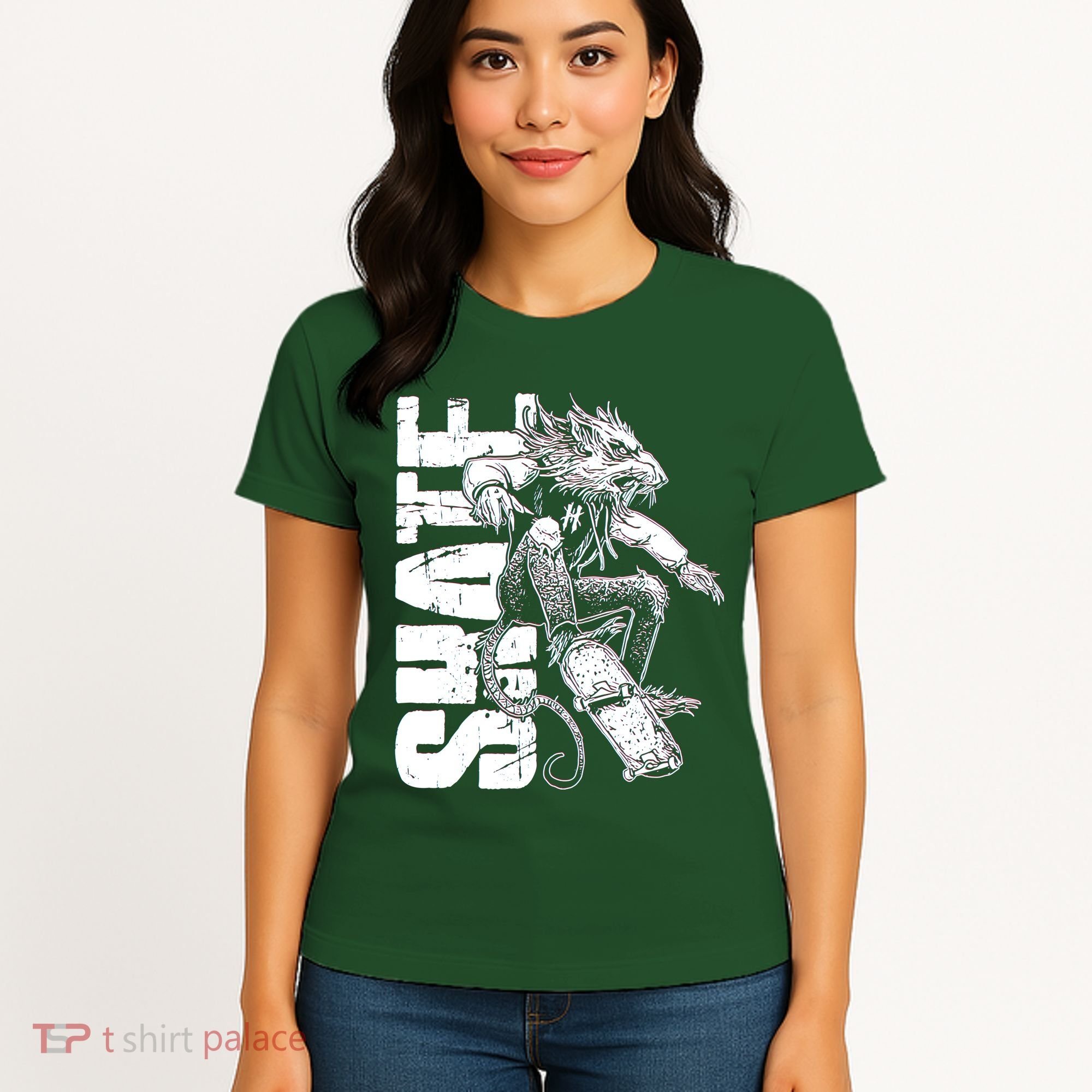 Cool Grunge Distressed Skateboarding Rat Mouse Women's T-Shirt