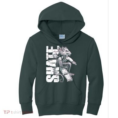 Cool Grunge Distressed Skateboarding Rat Mouse Kids Hoodie