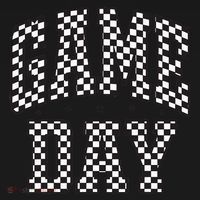 Checkered Game Day Football Black White Gift Sweatshirt thumb 3
