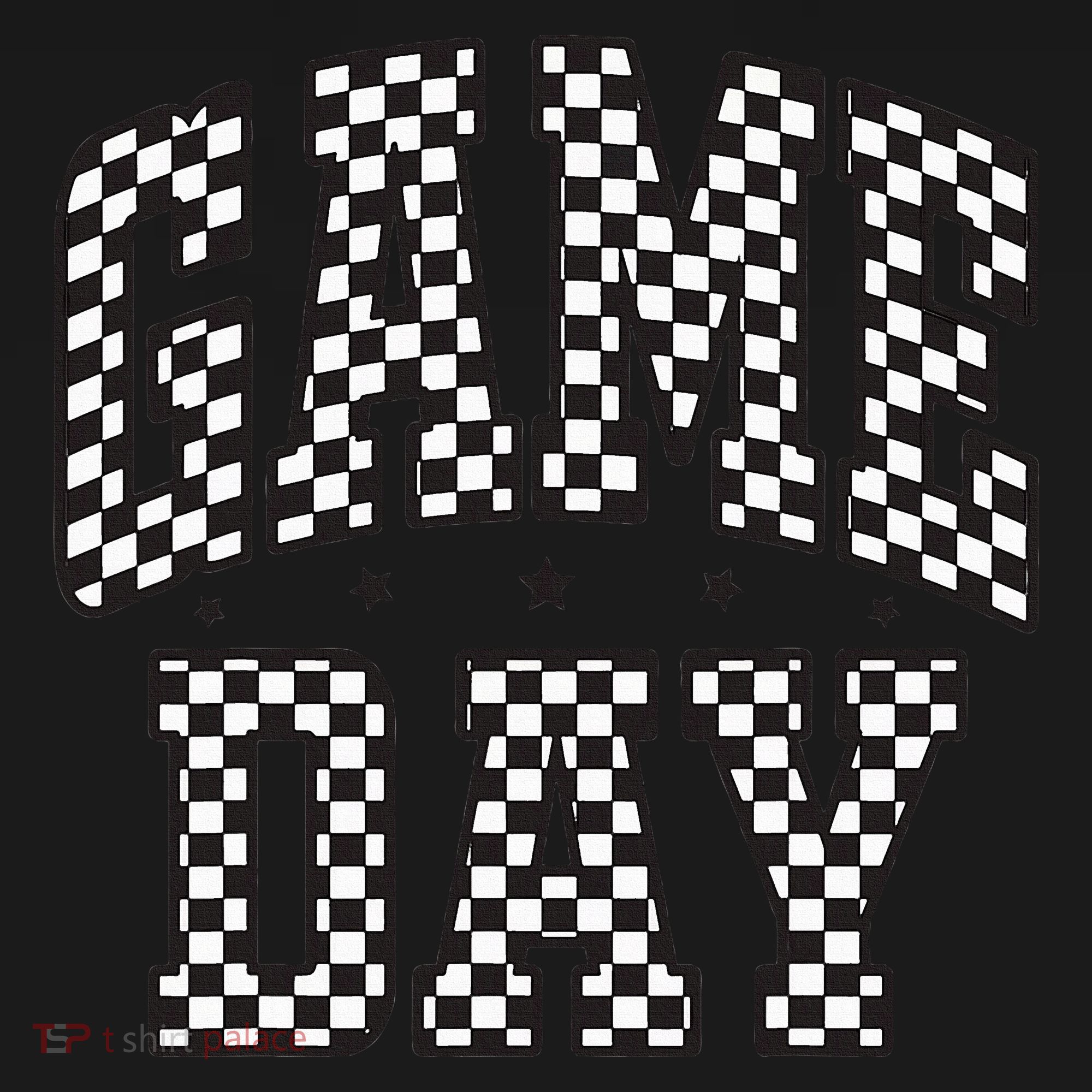 Checkered Game Day Football Black White Gift Sweatshirt