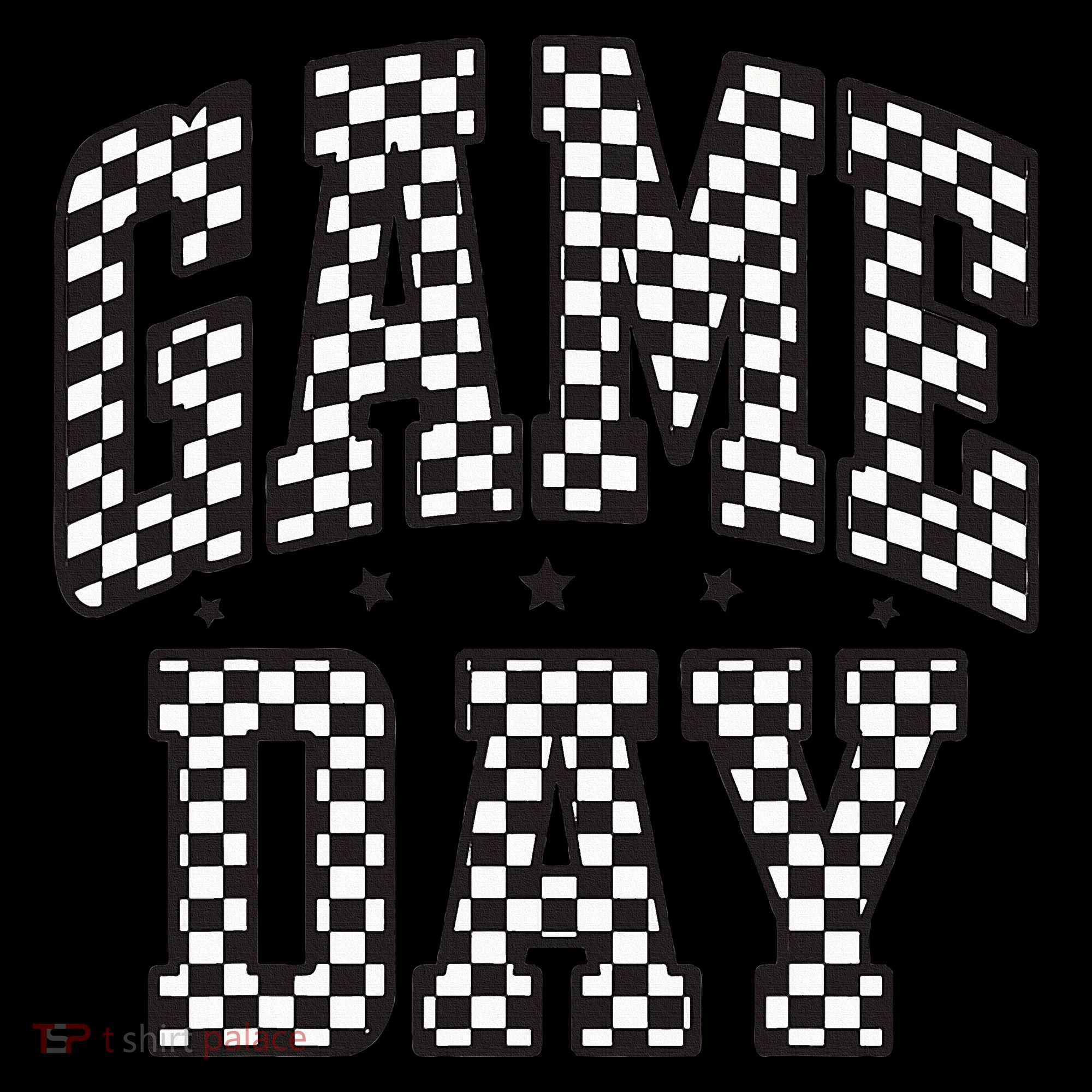 Checkered Game Day Football Black White Gift Women's Hoodie