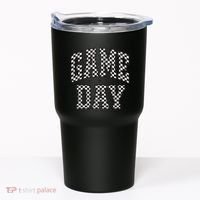 Checkered Game Day Football Black White Gift Tumbler thumb 0
