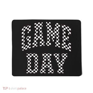 Checkered Game Day Football Black White Gift Mousepad