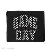 Checkered Game Day Football Black White Gift Mousepad thumb 0