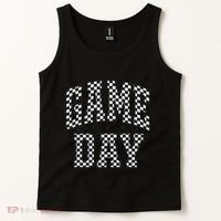 Checkered Game Day Football Black White Gift Tank Top thumb 2