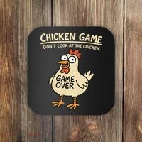 Chicken Game Dont Look At The Chicken Funny Chicken Coaster thumb 0