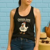 Chicken Game Dont Look At The Chicken Funny Chicken Women's Tank Top thumb 2