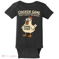 Chicken Game Dont Look At The Chicken Funny Chicken Baby Bodysuit thumb 0