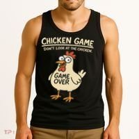 Chicken Game Dont Look At The Chicken Funny Chicken Tank Top thumb 3