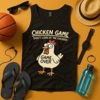 Chicken Game Dont Look At The Chicken Funny Chicken Tank Top thumb 4