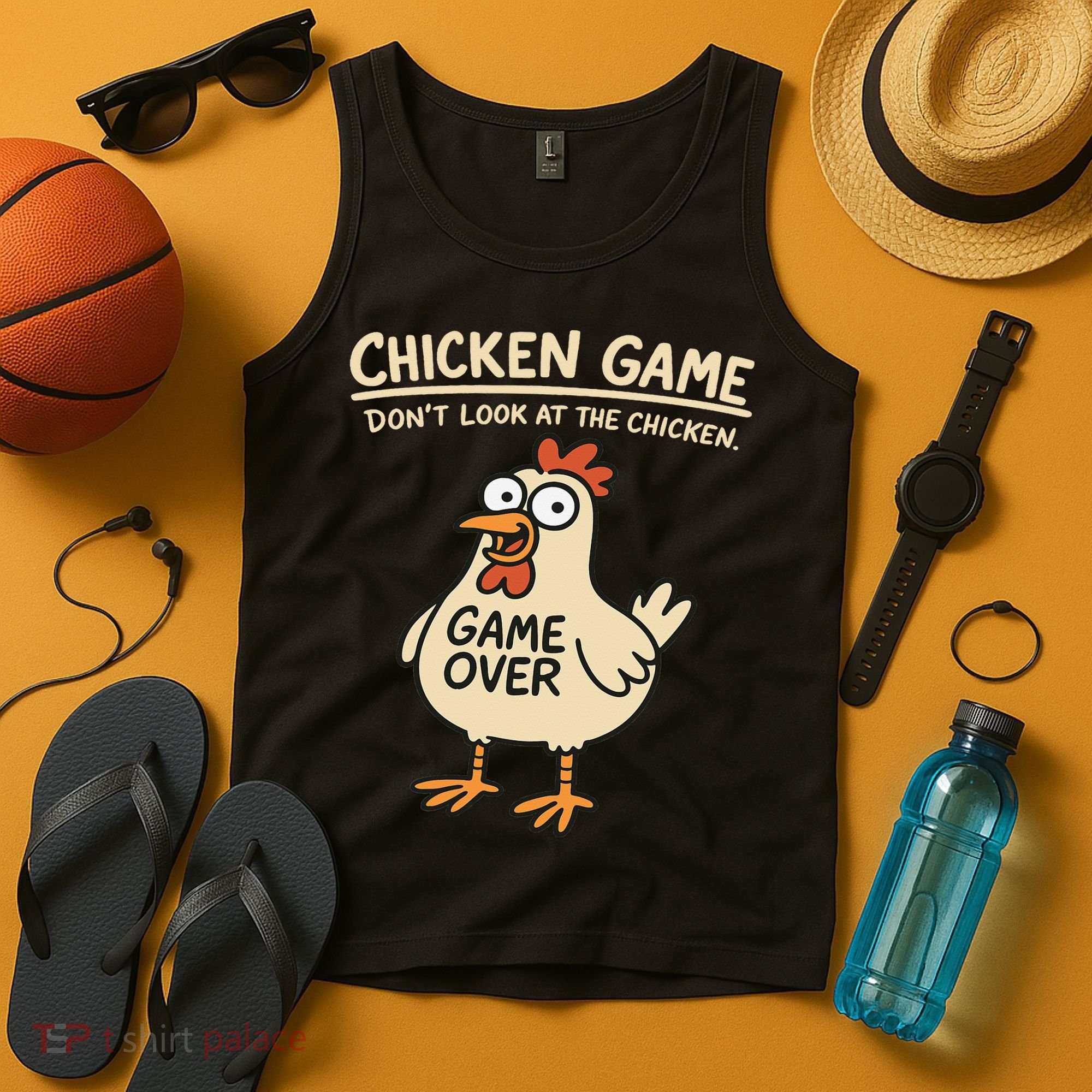 Chicken Game Dont Look At The Chicken Funny Chicken Tank Top