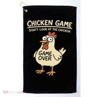 Chicken Game Dont Look At The Chicken Funny Chicken Golf Towel thumb 0
