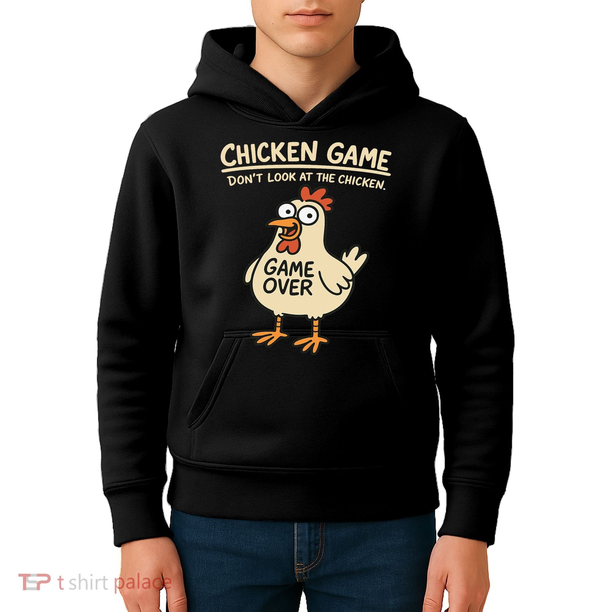 Chicken Game Dont Look At The Chicken Funny Chicken Kids Hoodie