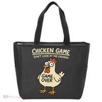 Chicken Game Dont Look At The Chicken Funny Chicken Tote Bag thumb 0