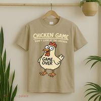 Chicken Game Dont Look At The Chicken Funny Chicken T-Shirt thumb 2