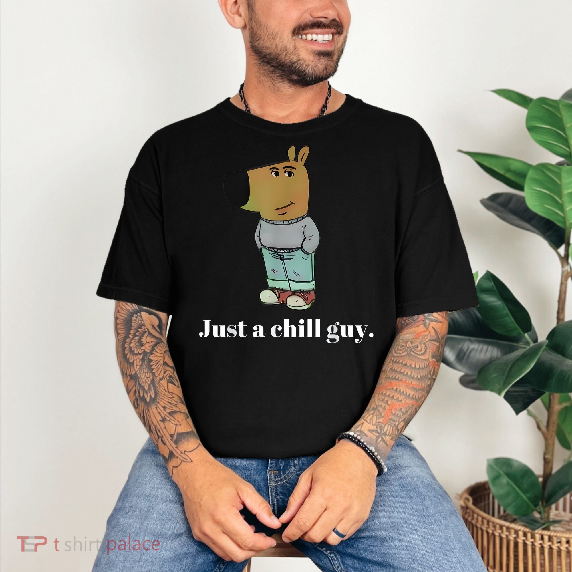 Chill Guy Dog Funny Chill Guy Meme Comfort Colors T-Shirt