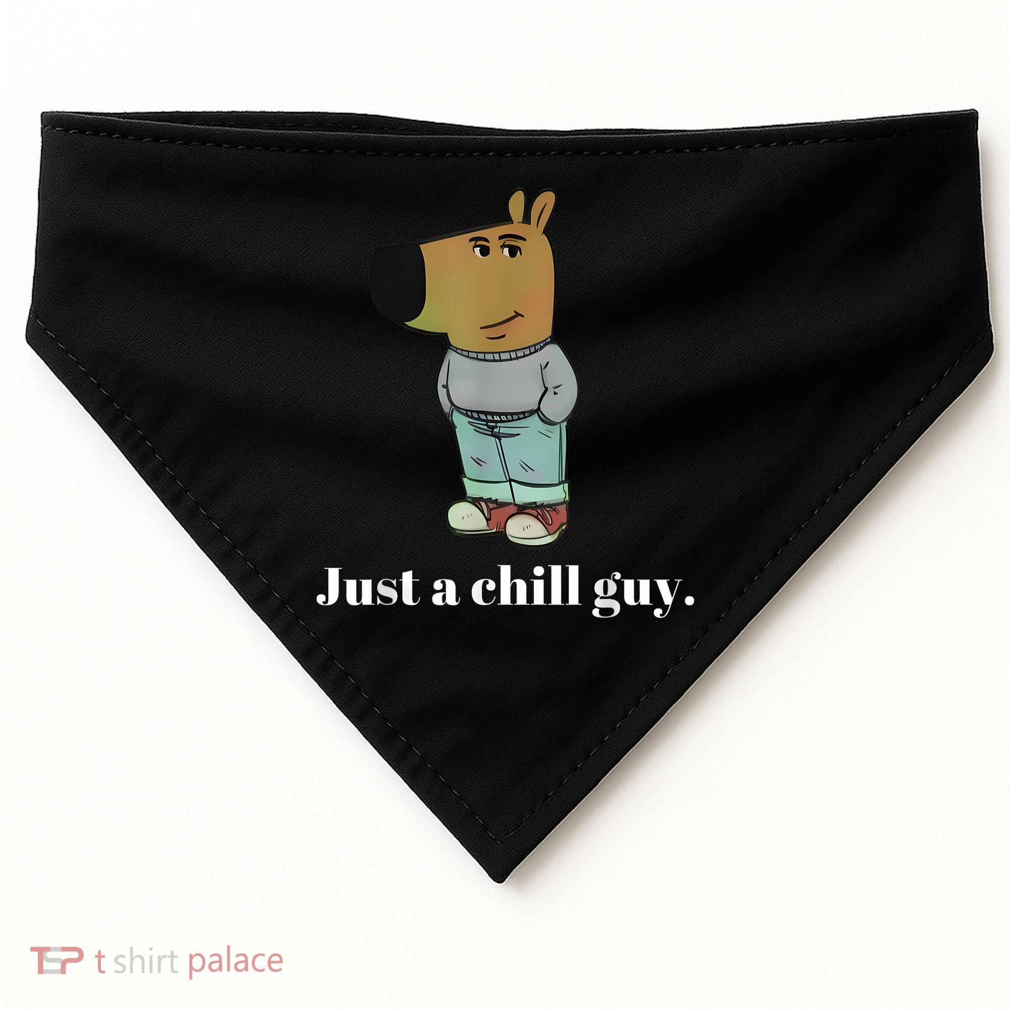 Chill Guy Dog Funny Chill Guy Meme USA-Made Doggie Bandana