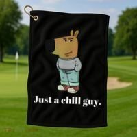 Chill Guy Dog Funny Chill Guy Meme Golf Towel thumb 1
