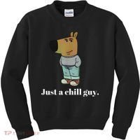 Chill Guy Dog Funny Chill Guy Meme Kids Sweatshirt thumb 0
