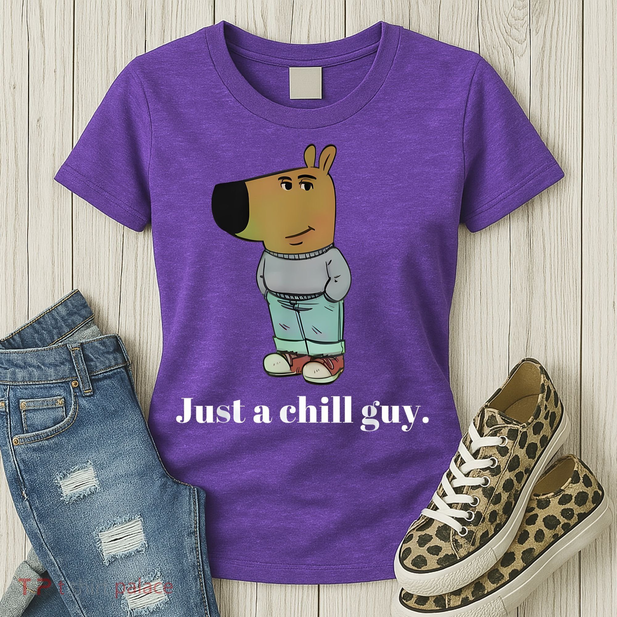 Chill Guy Dog Funny Chill Guy Meme Women's T-Shirt