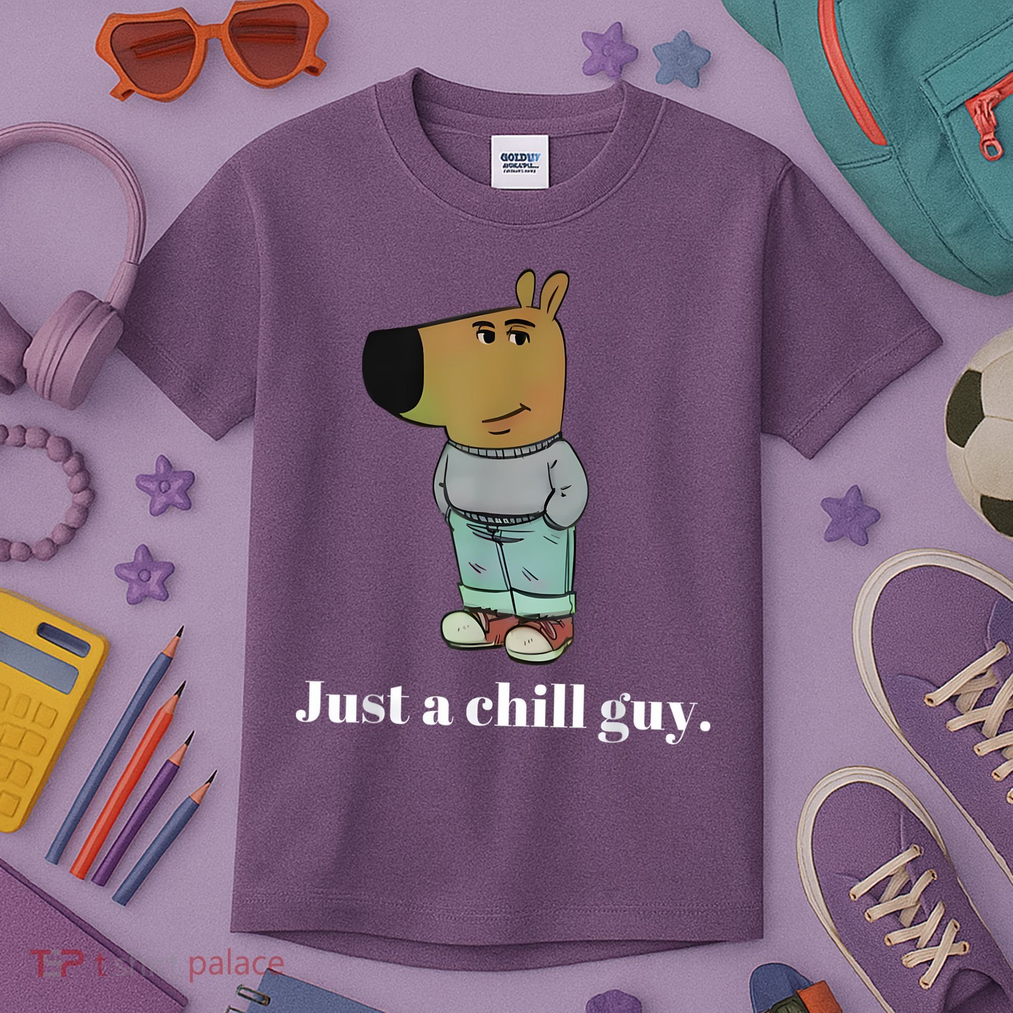 Chill Guy Dog Funny Chill Guy Meme Kids T-Shirt
