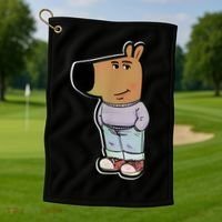 Chill Guy Dog Funny Chill Guy Meme Golf Towel thumb 1