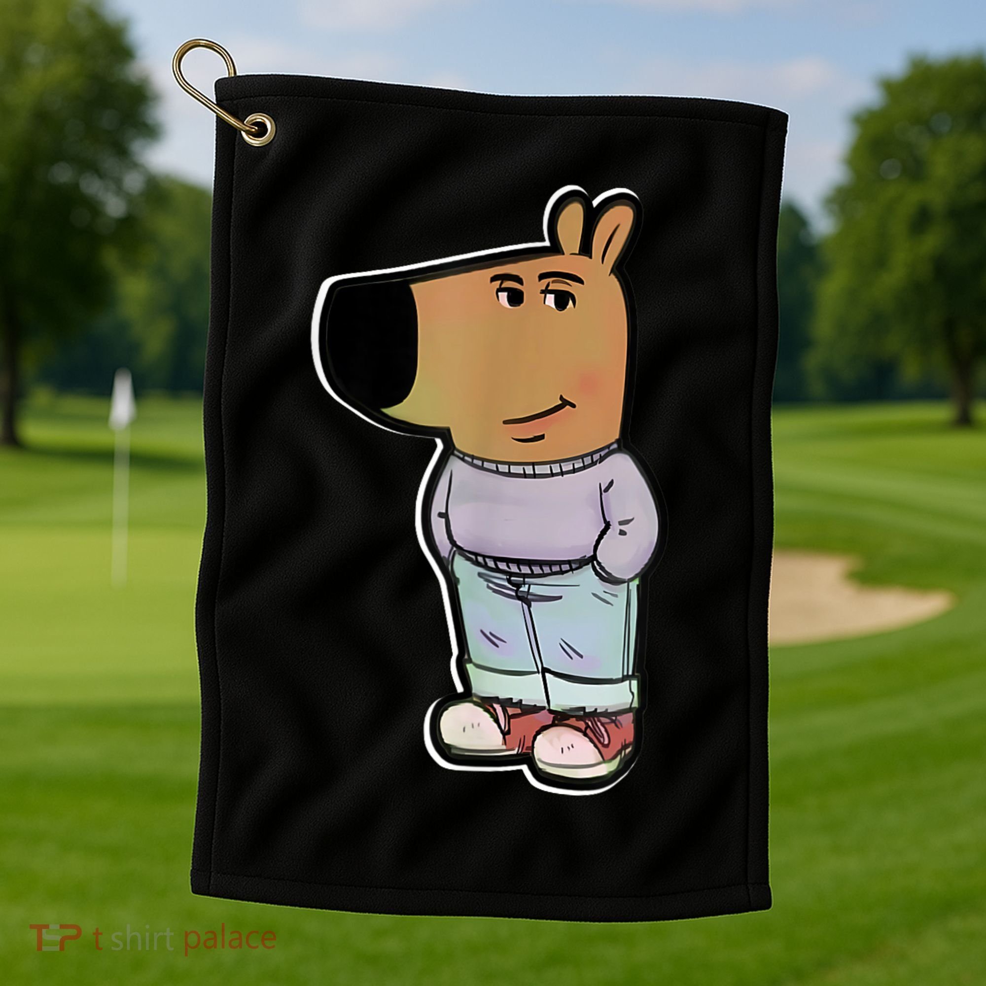Chill Guy Dog Funny Chill Guy Meme Golf Towel