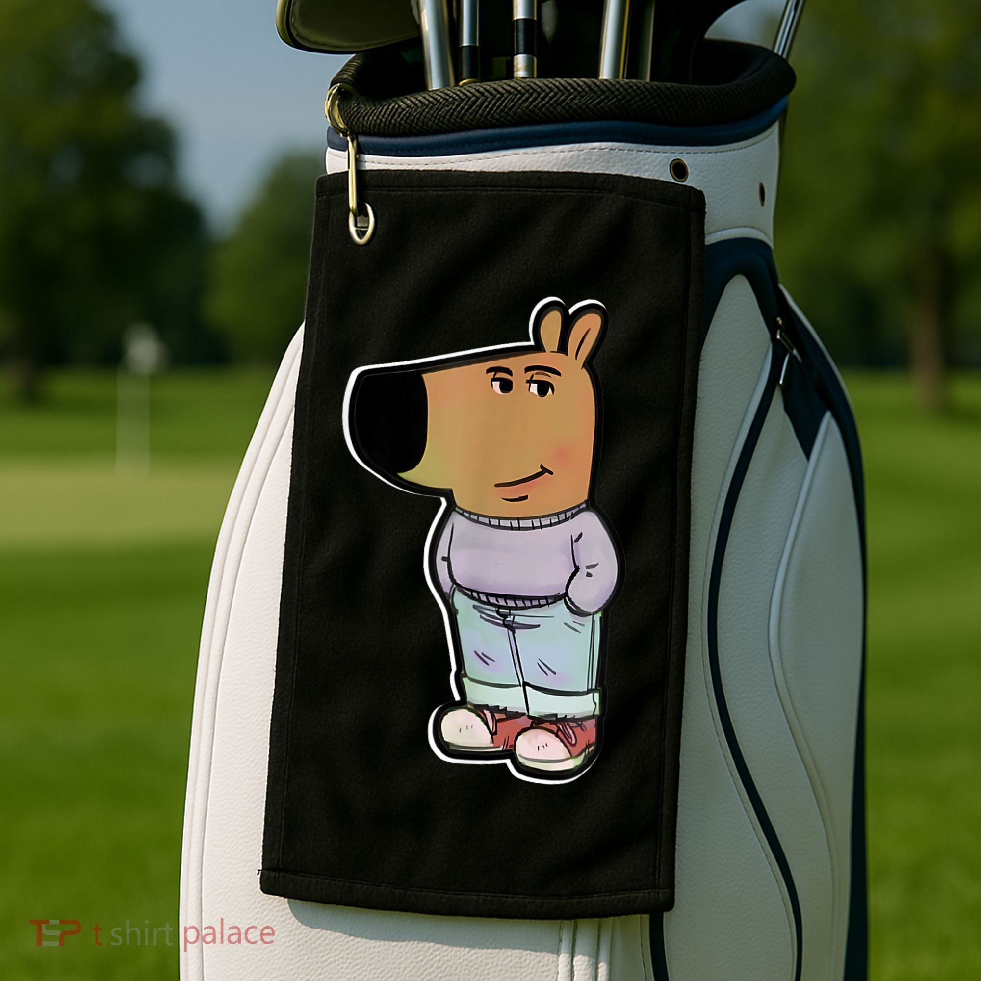 Chill Guy Dog Funny Chill Guy Meme Golf Towel