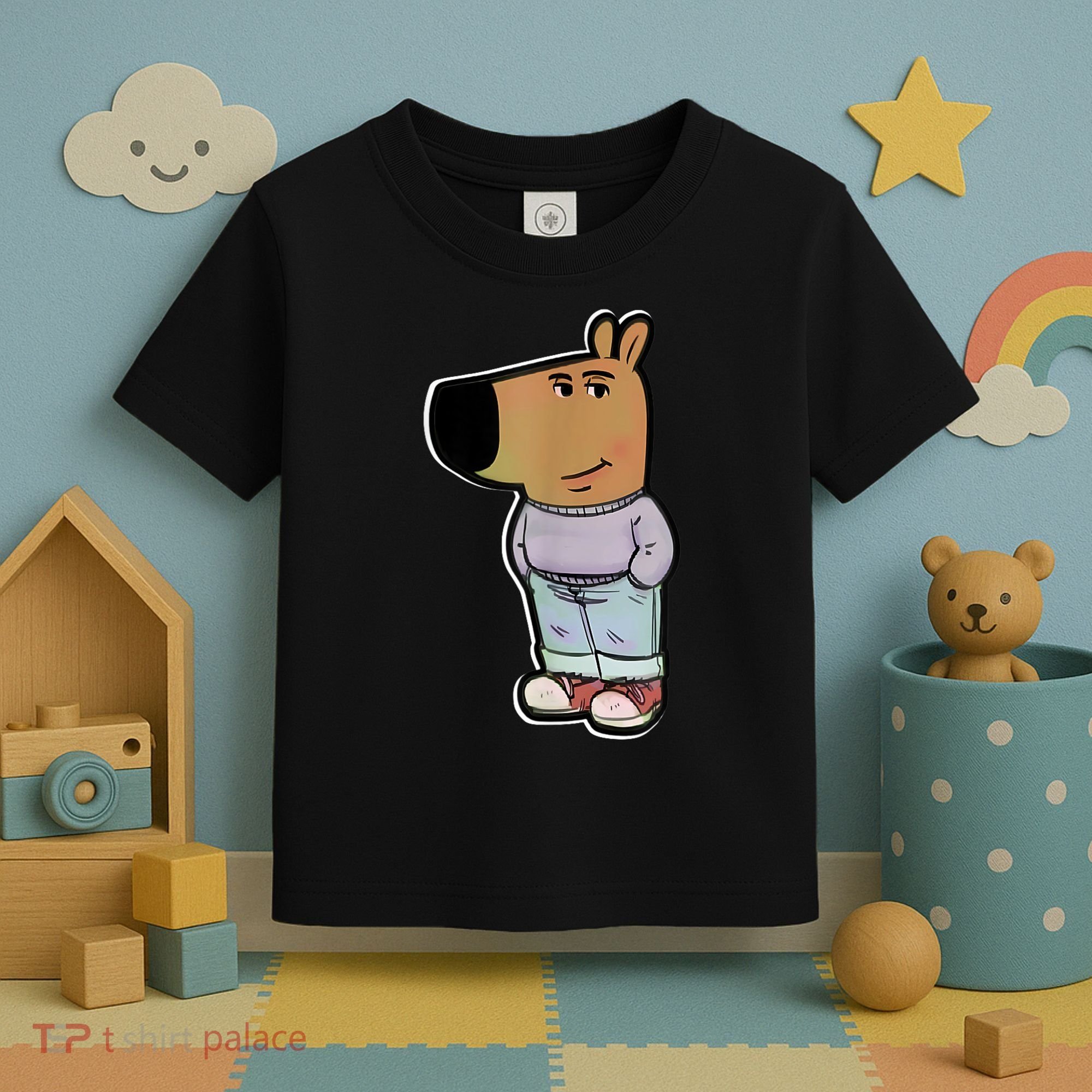 Chill Guy Dog Funny Chill Guy Meme Toddler T-Shirt