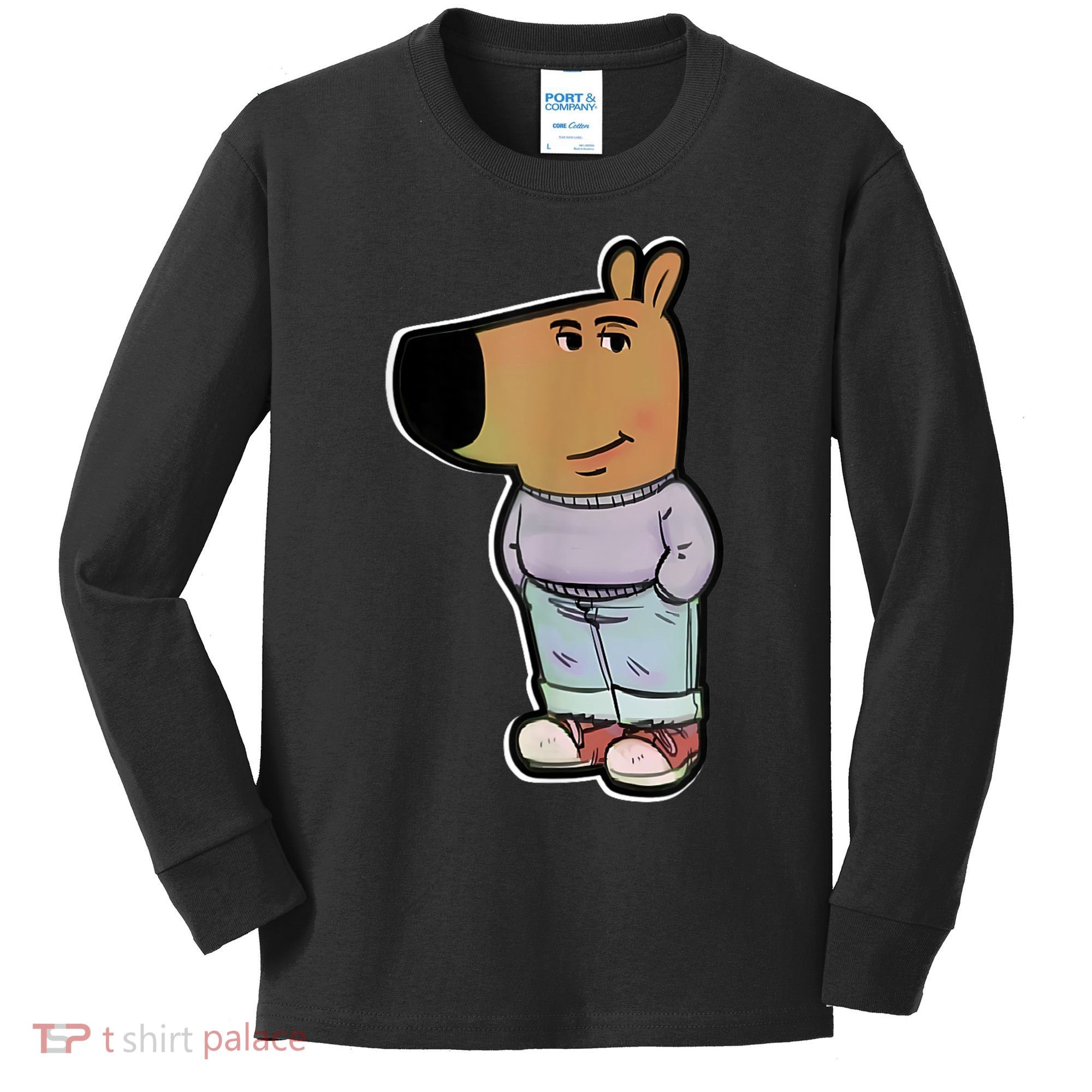 Chill Guy Dog Funny Chill Guy Meme Kids Long Sleeve Shirt
