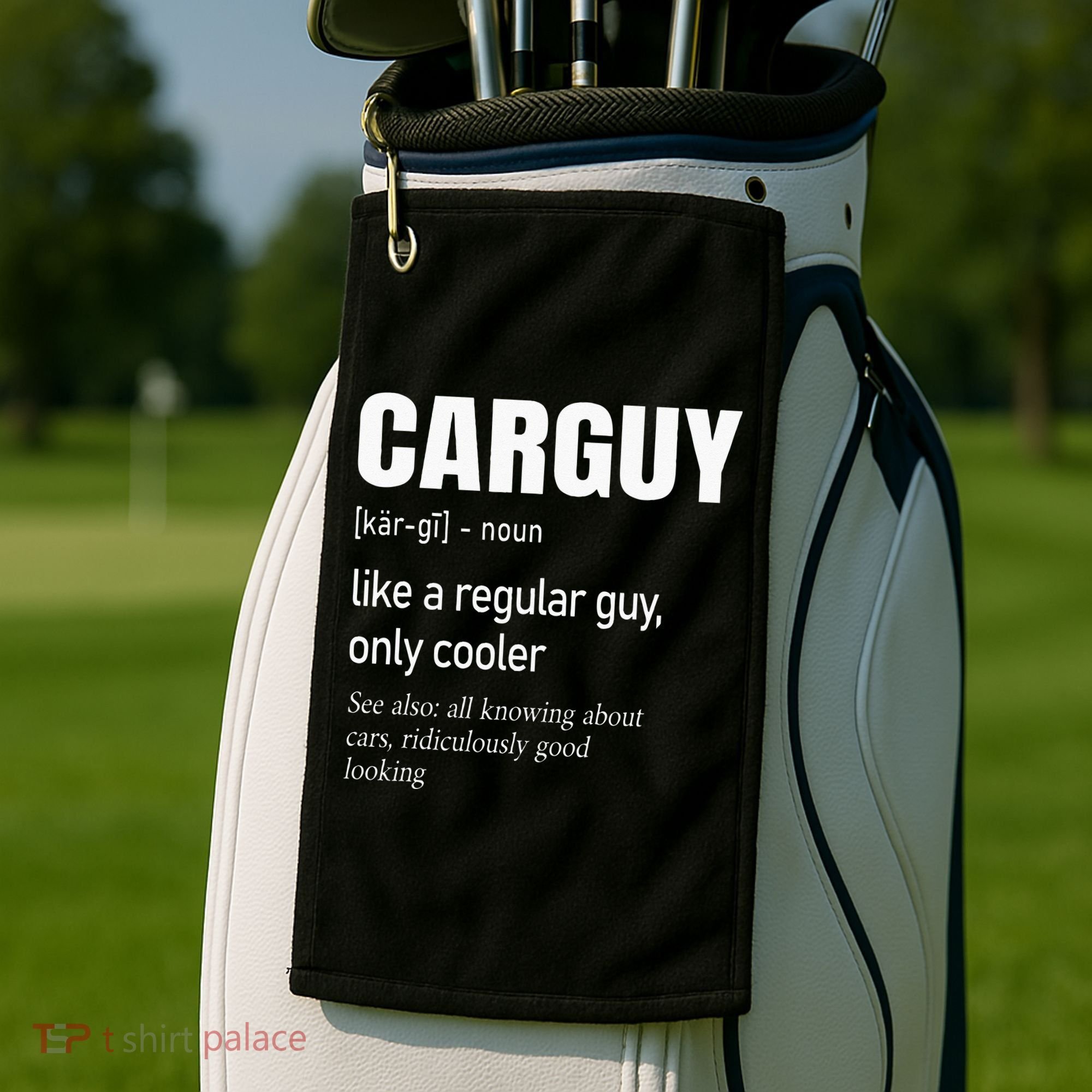 Car Guy Definition Mechanic & Auto Racing Golf Towel