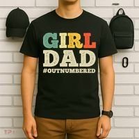 Cool Girl Dad For Father Super Proud Dad Outnumbered Dad T-Shirt thumb 6