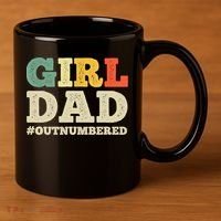 Cool Girl Dad For Father Super Proud Dad Outnumbered Dad 11oz C Handle Ceramic Mug thumb 3