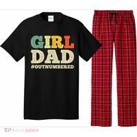 Cool Girl Dad For Father Super Proud Dad Outnumbered Dad Pajama Set thumb 0