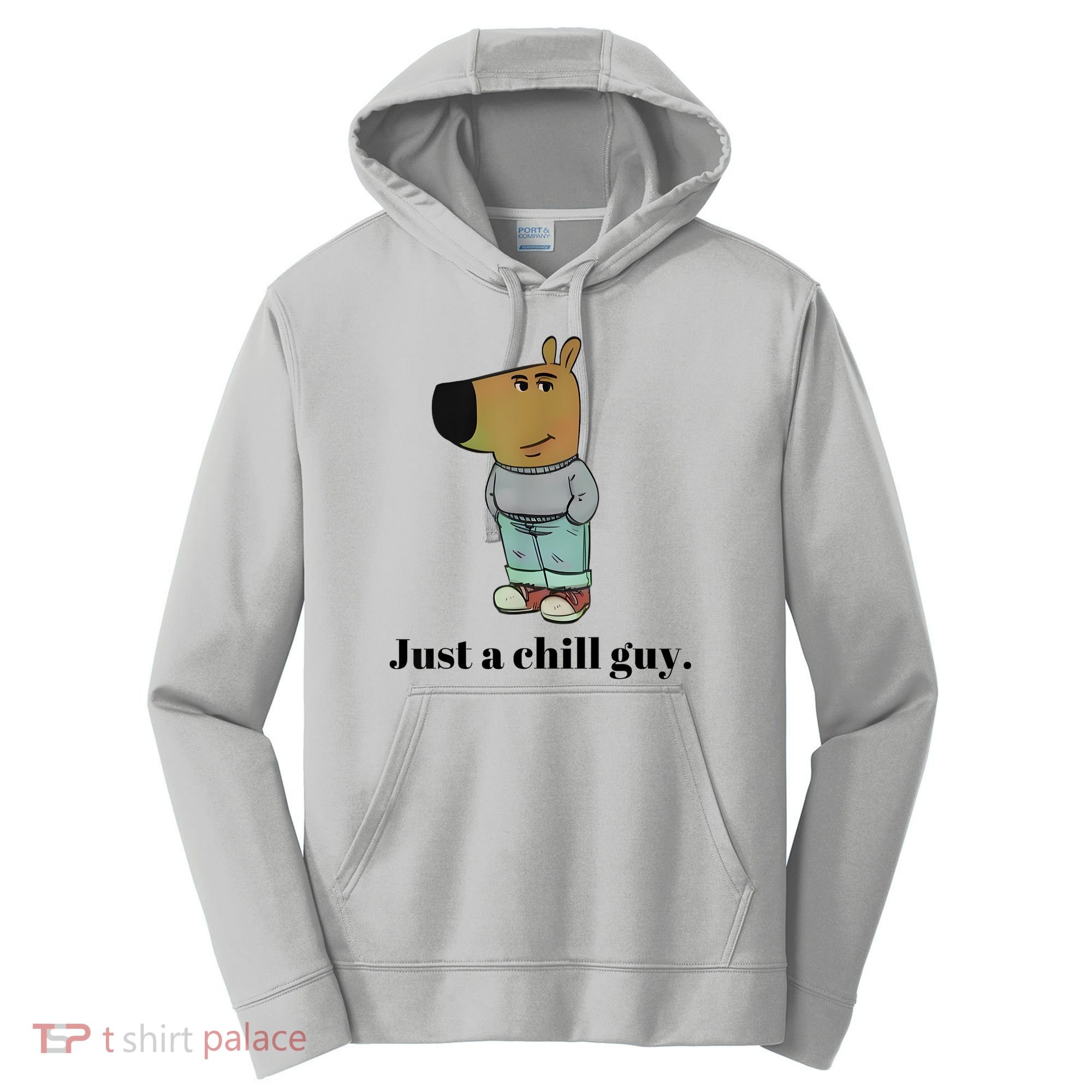 Chill Guy Dog Meme Funny Chill Guy Meme Performance Fleece Hoodie