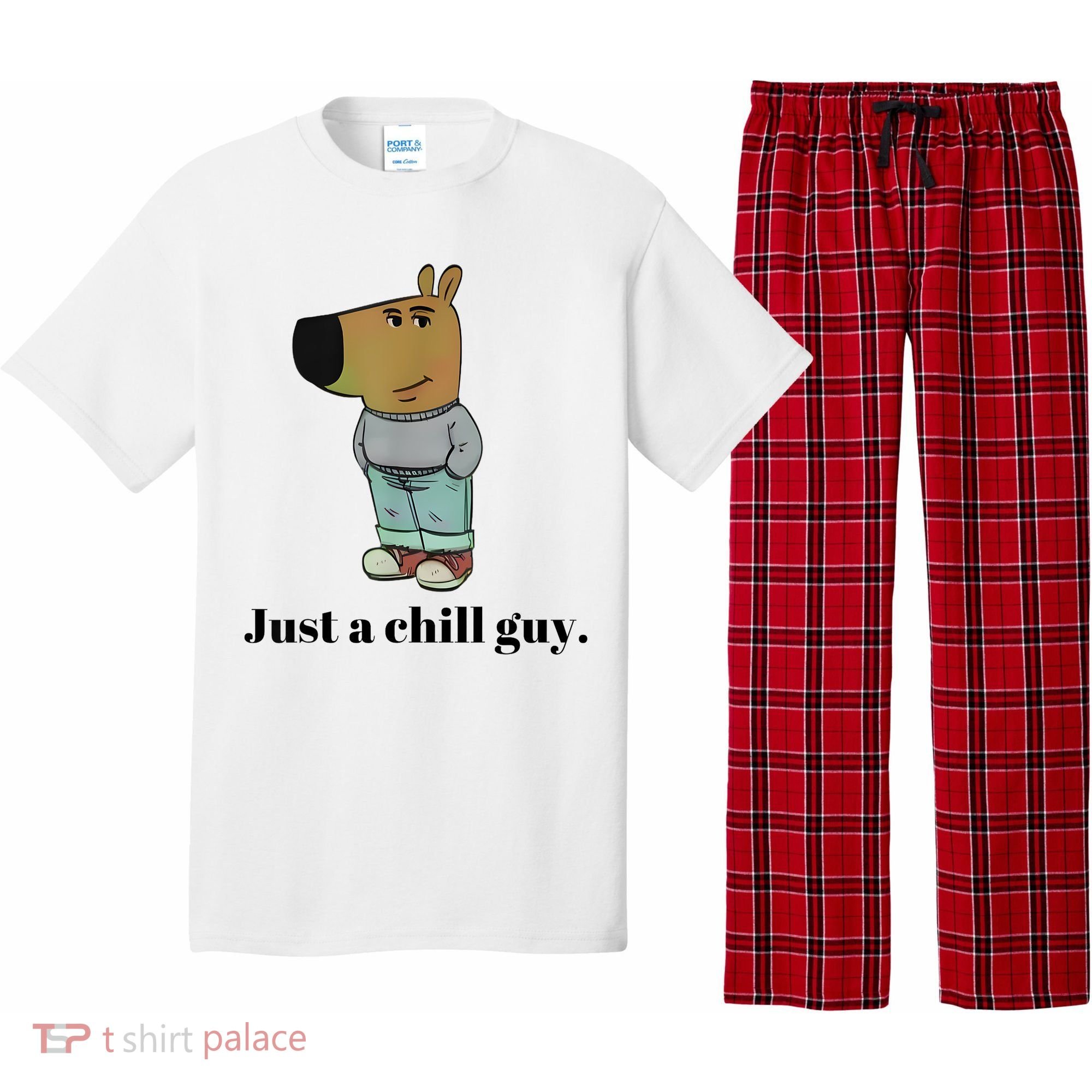 Chill Guy Dog Meme Funny Chill Guy Meme Pajama Set