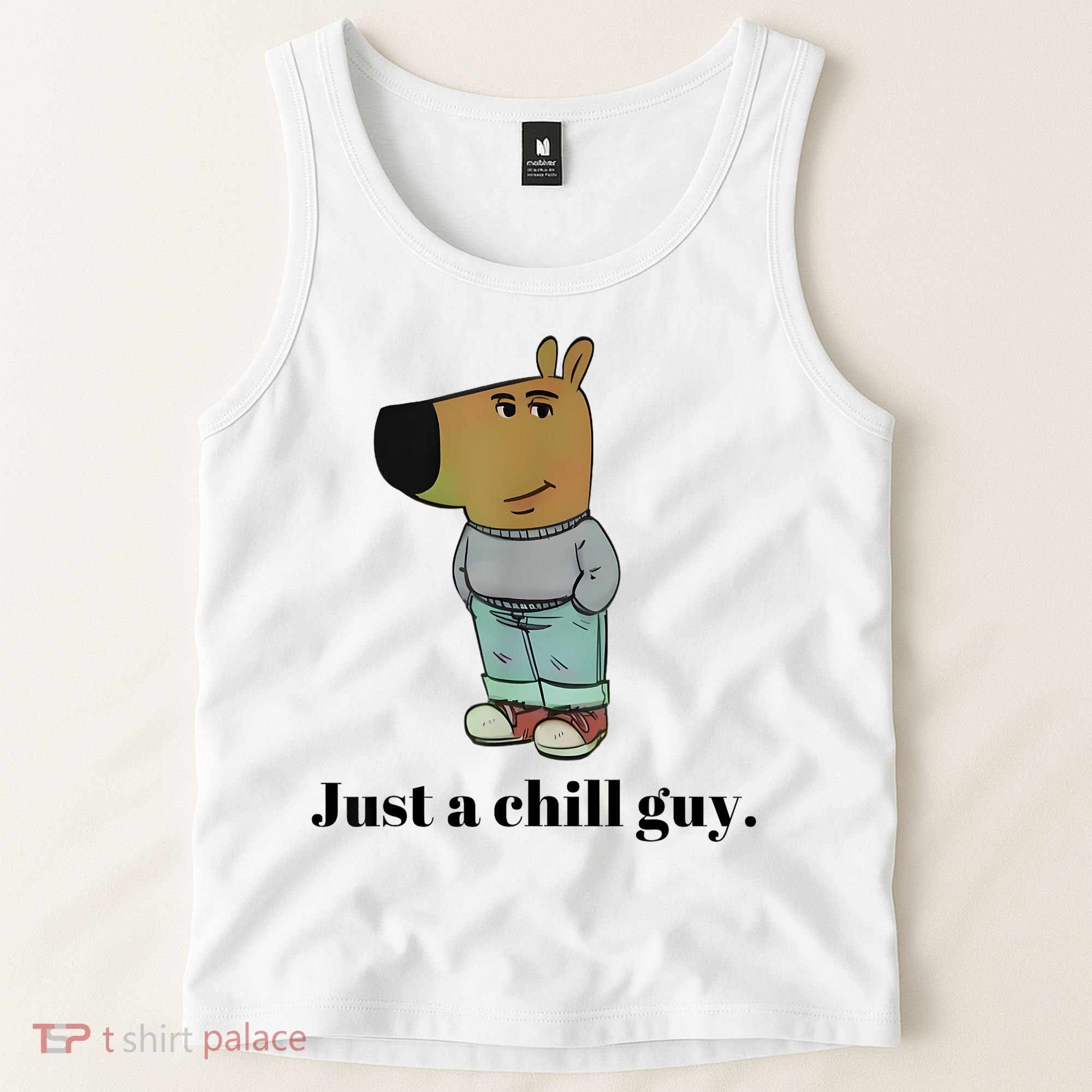 Chill Guy Dog Meme Funny Chill Guy Meme Tank Top