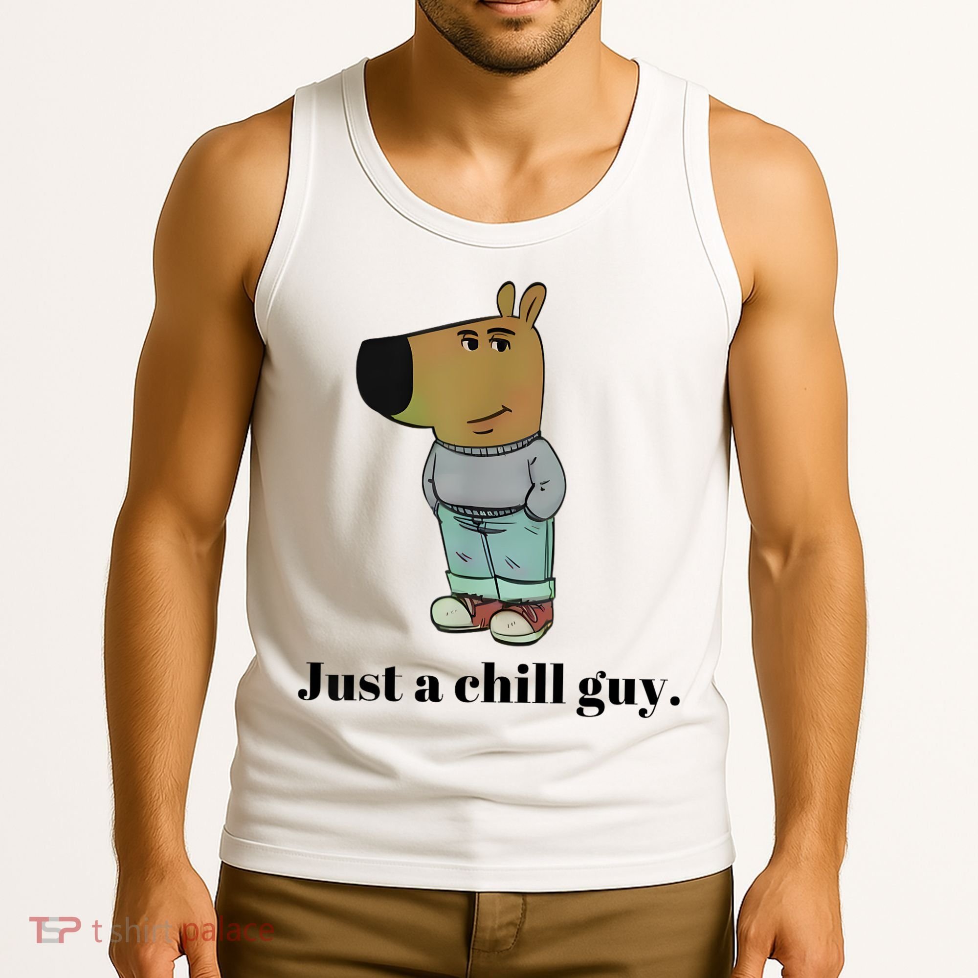Chill Guy Dog Meme Funny Chill Guy Meme Tank Top