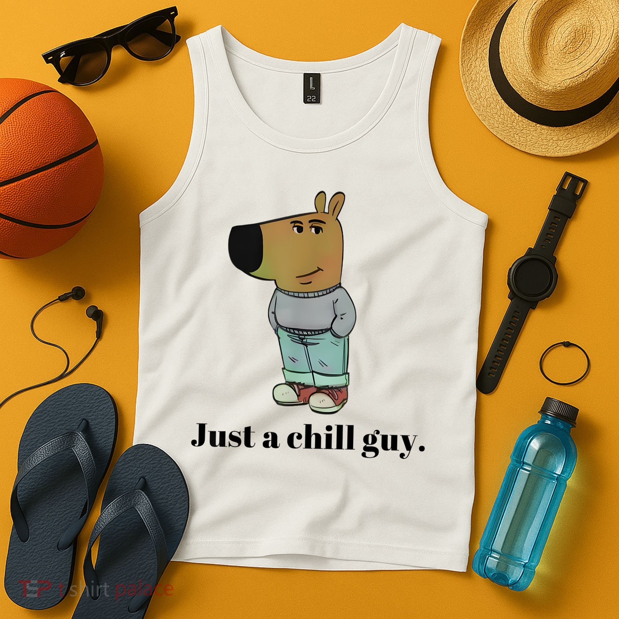 Chill Guy Dog Meme Funny Chill Guy Meme Tank Top