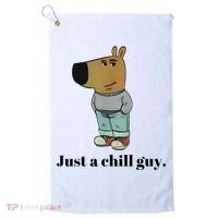 Chill Guy Dog Meme Funny Chill Guy Meme Golf Towel thumb 0